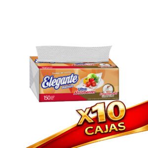 10 Toalla Manos Elegante 150 Hojas 15Paq (10 Cajas Cerradas)