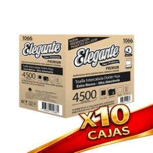 10 Toalla Manos Elegante 150 Hojas 30Paq (10 Cajas Cerradas)