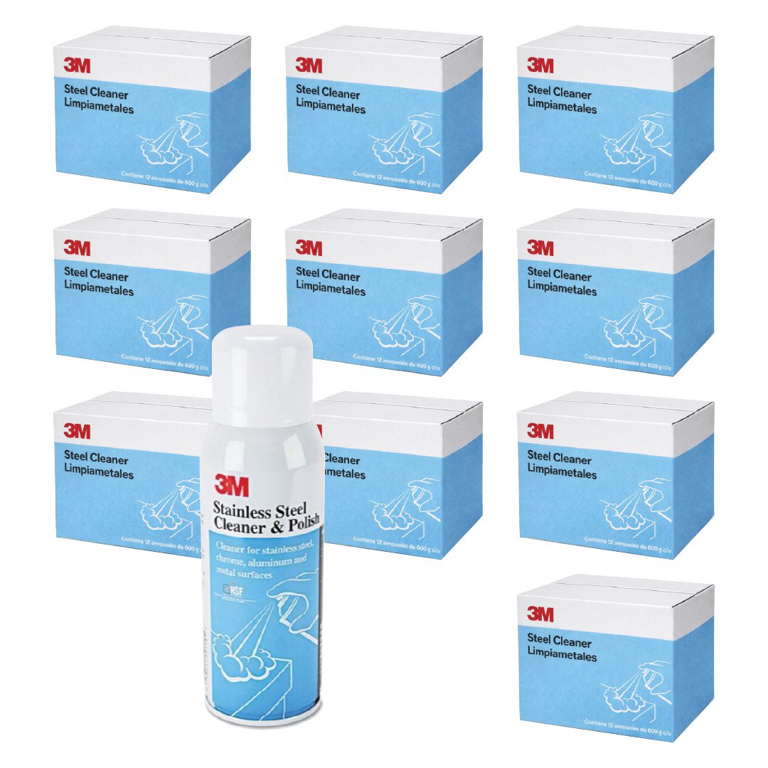 120 Limpiametales 3M Steel Cleaner aerosol 600g (10 Packs Cerrados)