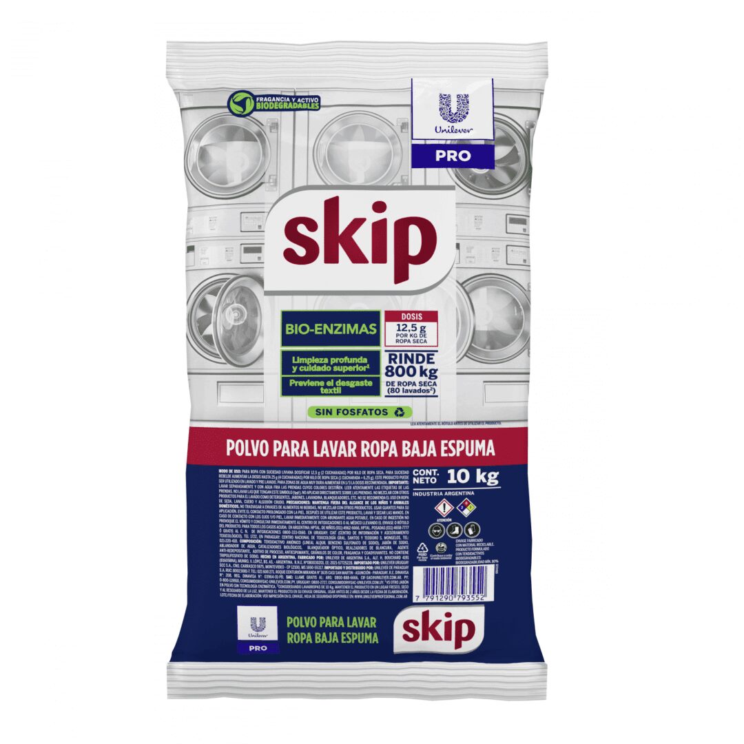 10 Skip Polvo Baja Espuma 10Kg (10 Bolsones Cerrados) - Imagen 2