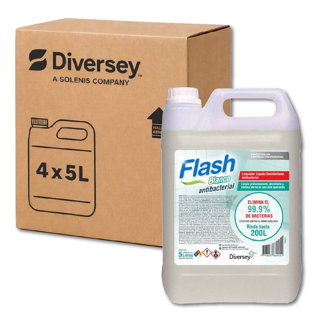 4 FLASH antibacterial blanco 5l (Caja Cerrada)