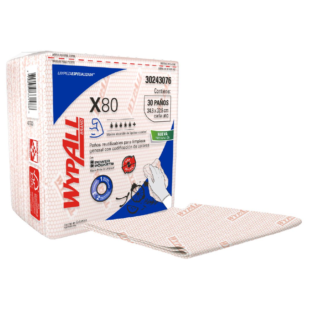 Wypall X80 Rojos Doblados 30P