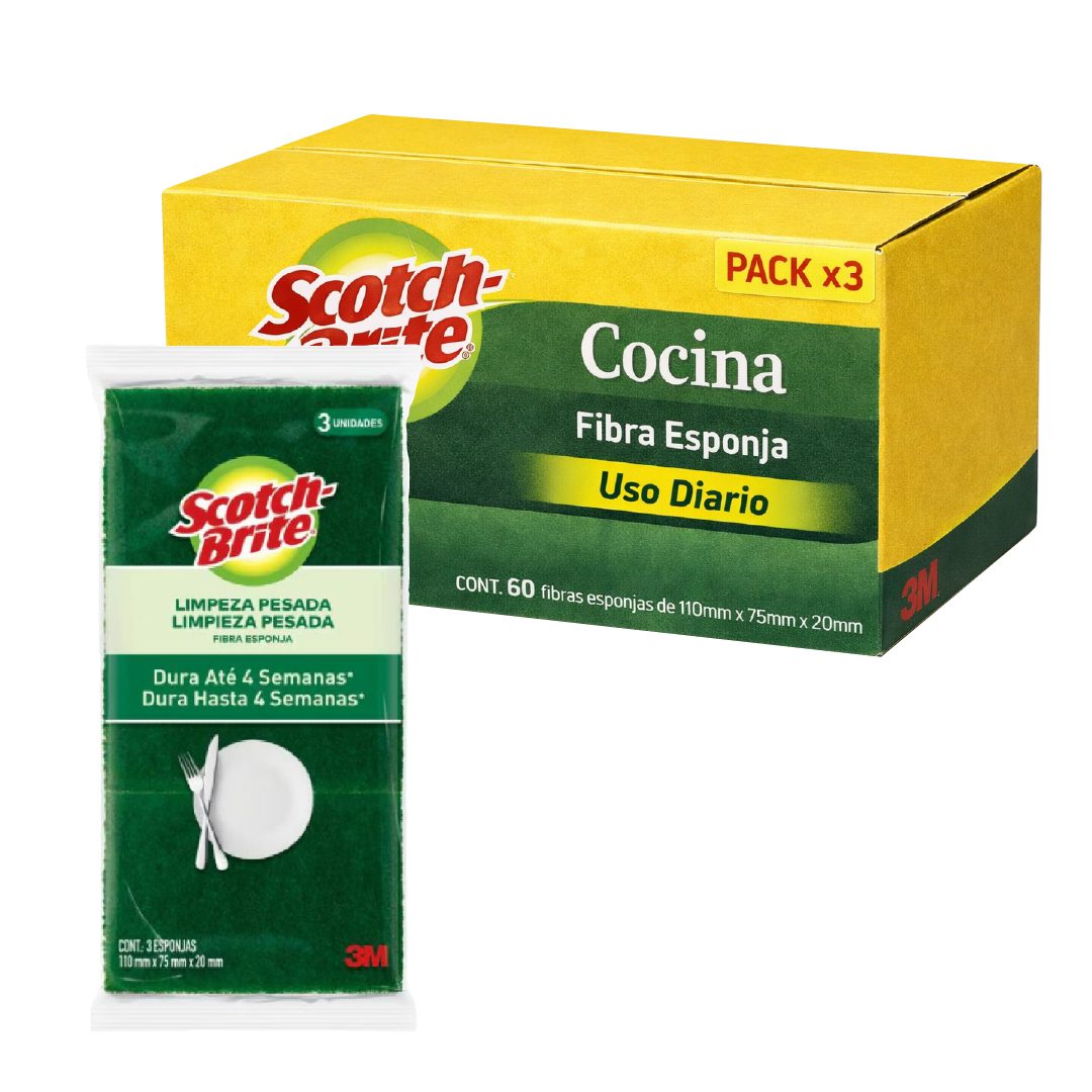 60 Esponja SCOTCH BRITE clasica 3u (Caja Cerrada)