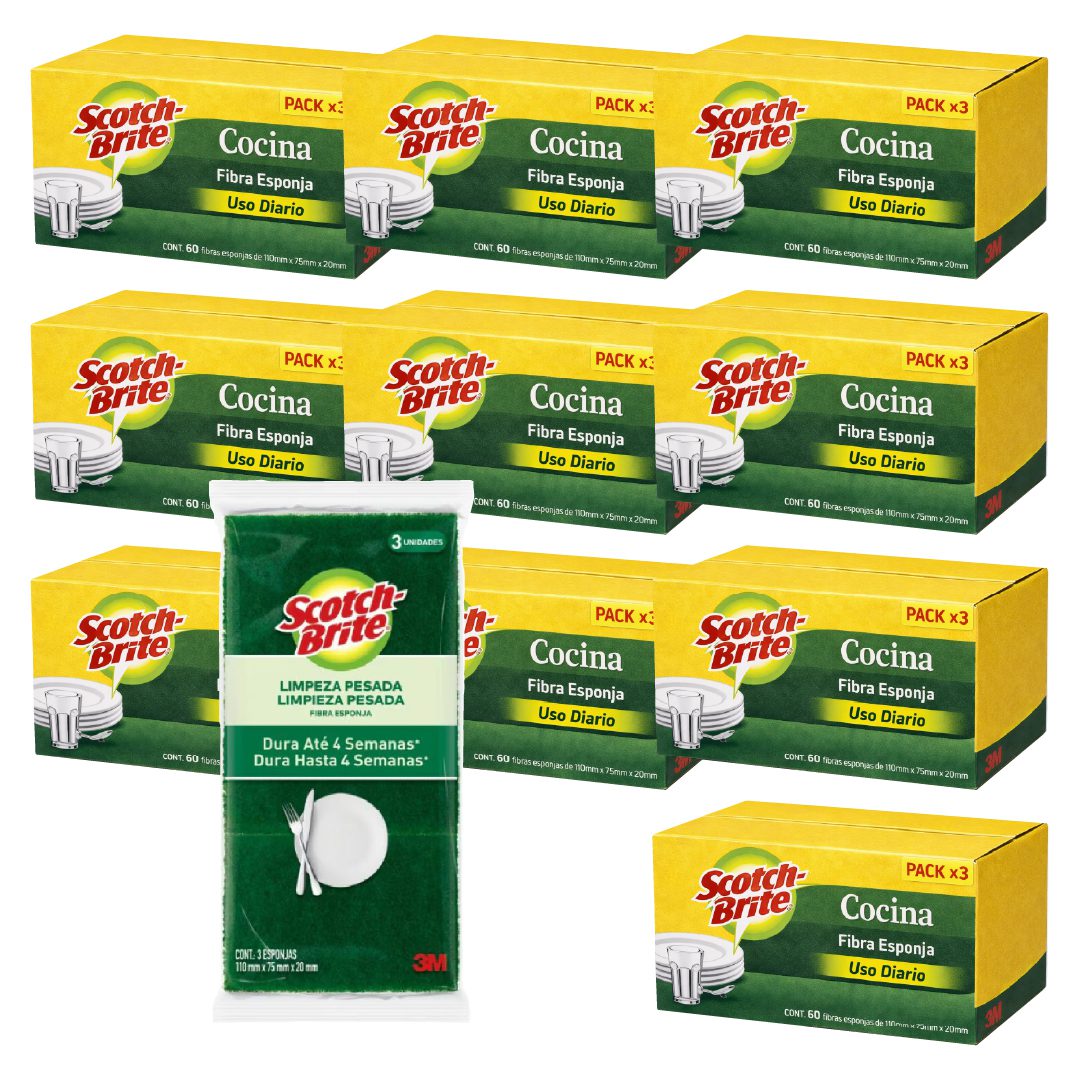 600 Esponja SCOTCH BRITE clasica 3u (10 Cajas Cerradas)