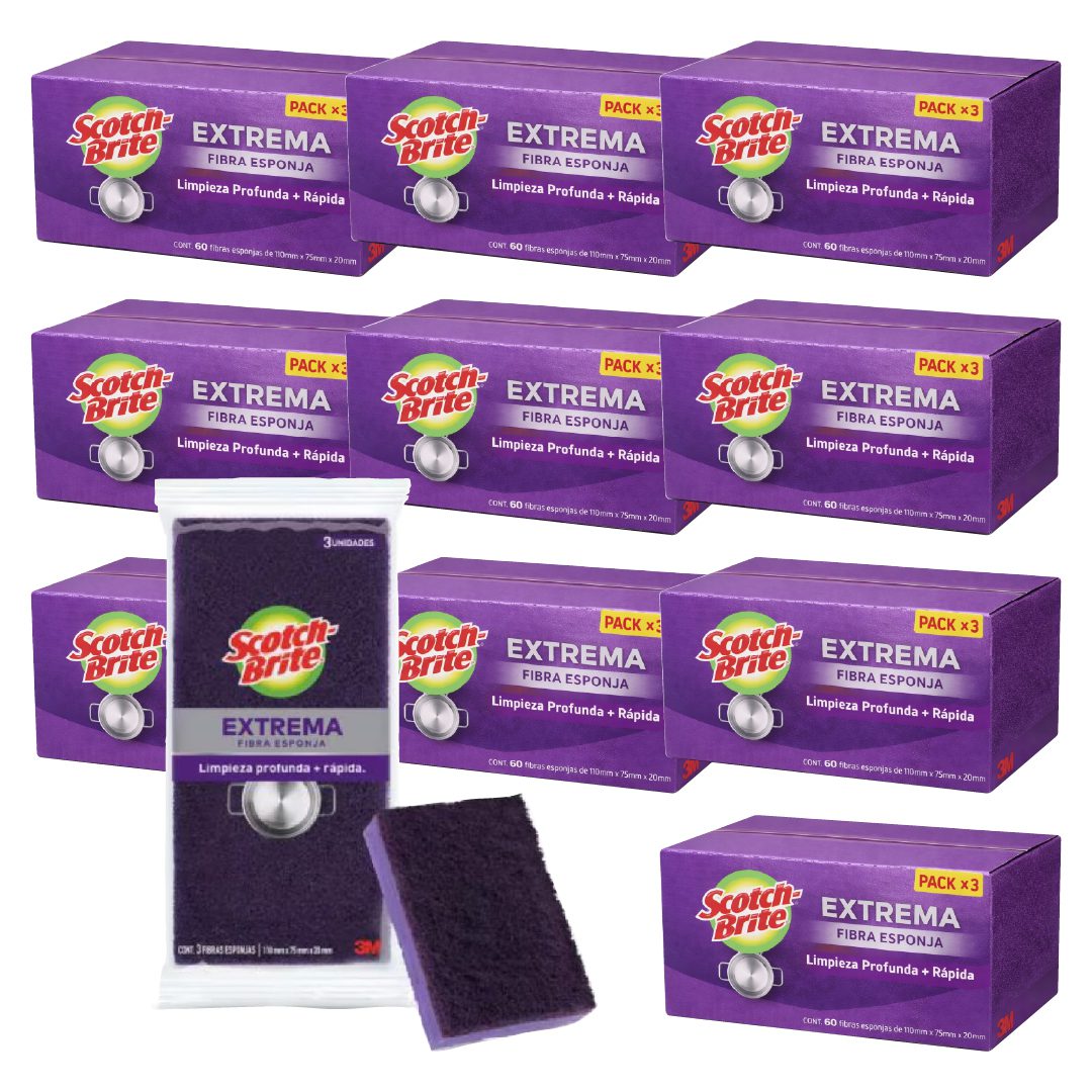 600 Esponja SCOTCH BRITE extrema violeta 3u (10 Cajas Cerradas)