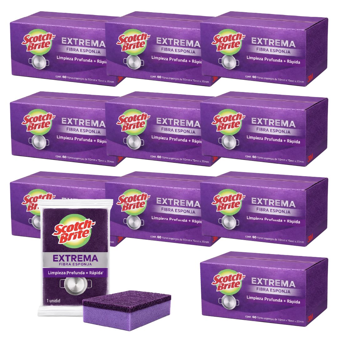 600 Esponja SCOTCH BRITE extrema violeta (10 Cajas Cerradas)