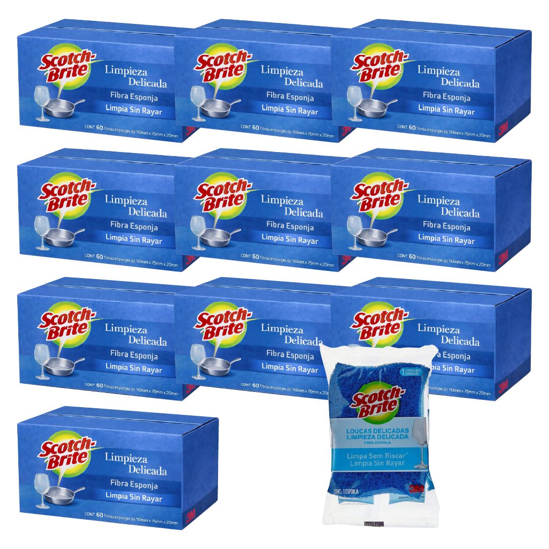 600 Esponja SCOTCH BRITE cero rayas azul (10 Cajas Cerradas)