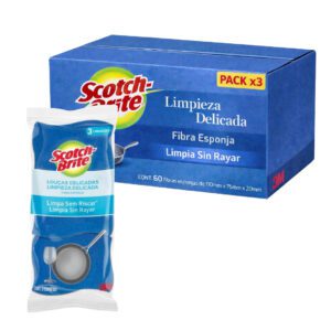 60 Esponja SCOTCH BRITE cero rayas azul 3u (Caja Cerrada)