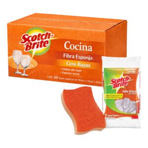 60 Esponja SCOTCH BRITE cero rayas naranja (Caja Cerrada)