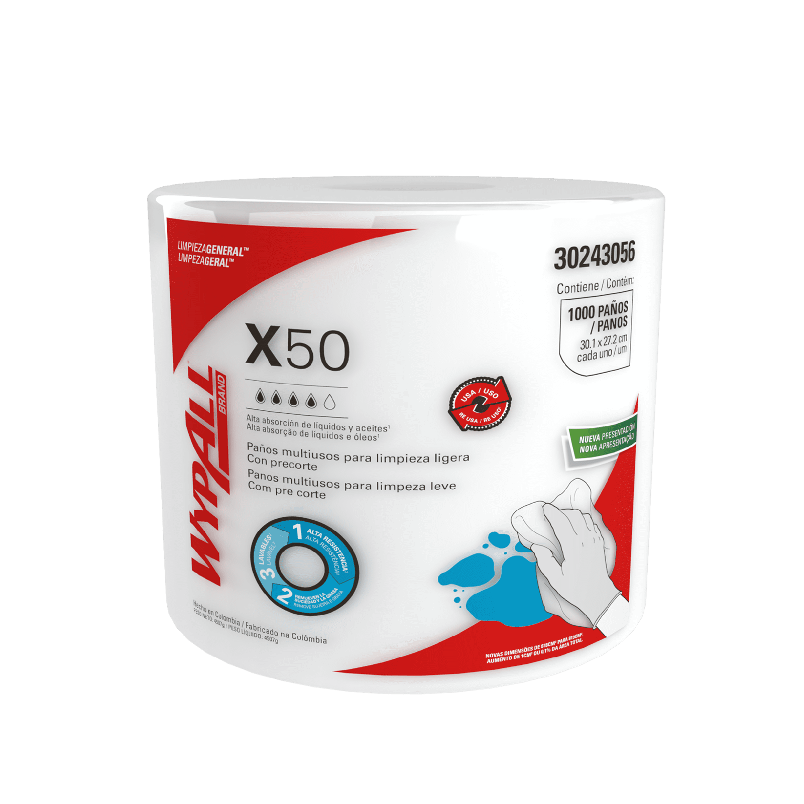 Wypall X50 Blanco Rollo Jumbo 1000P