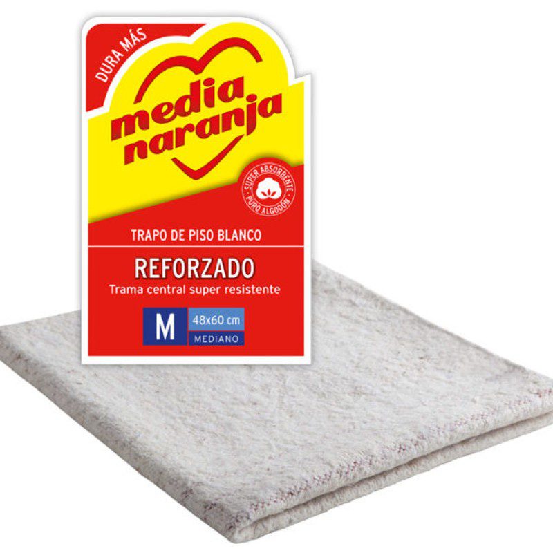 Trapo De Piso Reforzado Blanco Clásico 48Cm X 60Cm