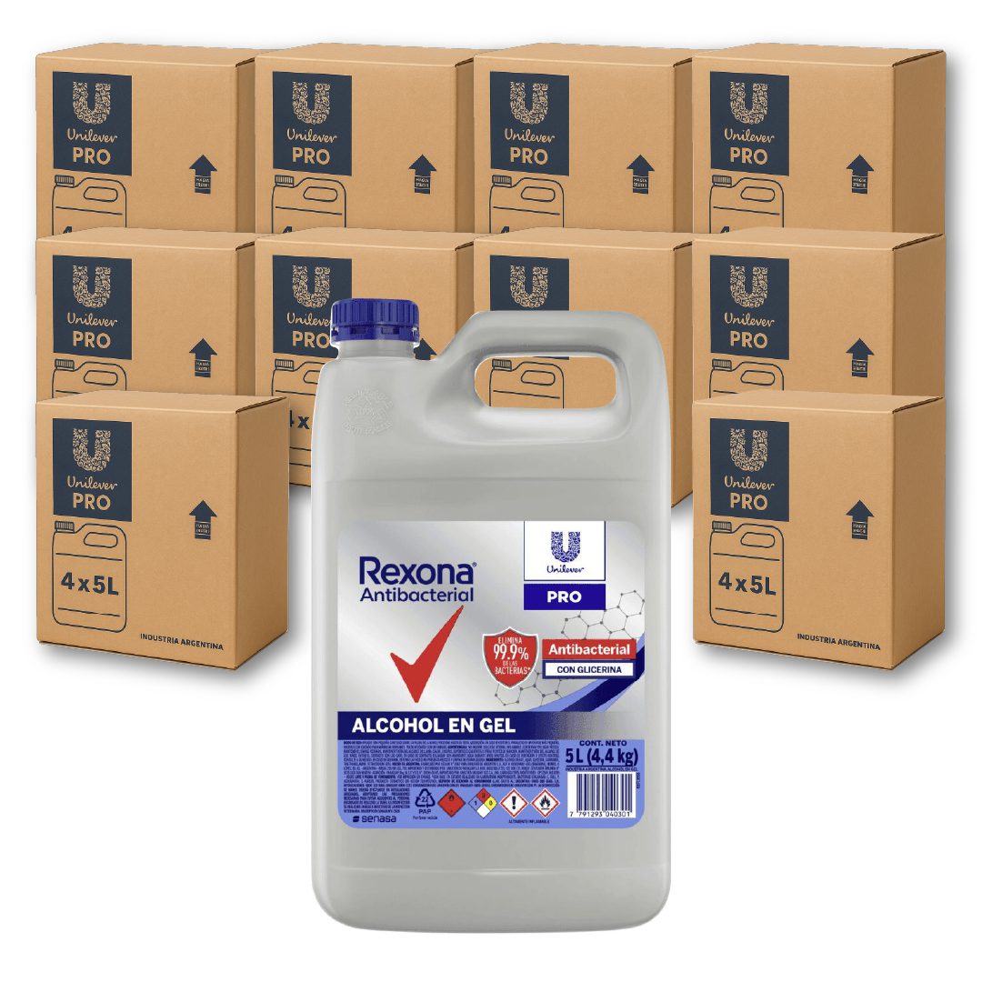 40 REXONA alcohol en gel 5l (10 Cajas Cerradas)