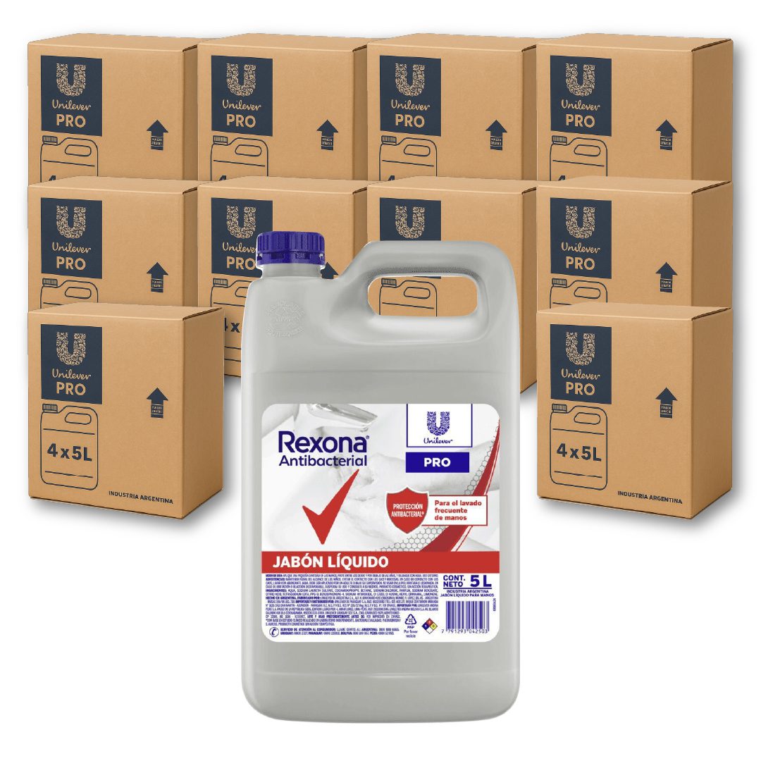 40 REXONA jabon antibacterial 5l (10 Cajas Cerradas)
