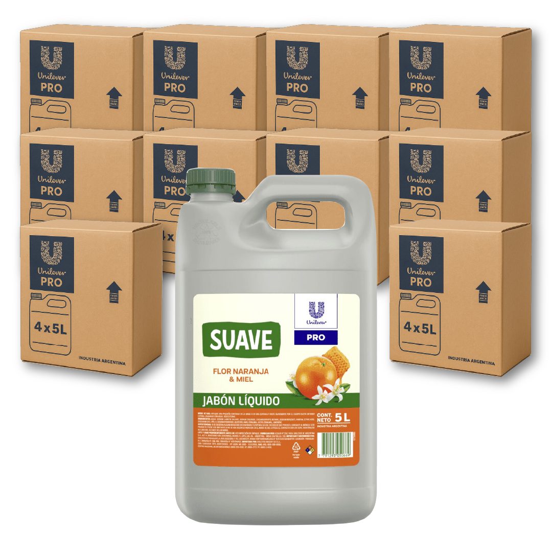 40 SUAVE jabón líquido naranja y miel 5l (10 Cajas Cerradas)