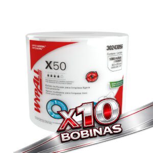 10 Wypall X50 Blanco Rollo Jumbo 1000P (10 Bobinas)