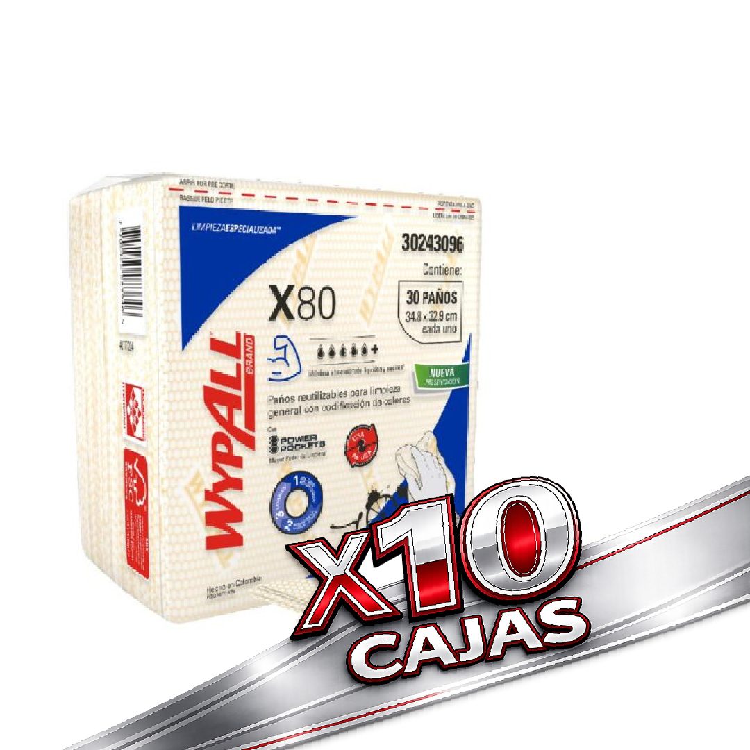 100 WYPALL x80 pre doblado amarillo 38x33cm 30pa (10 Cajas Cerradas)