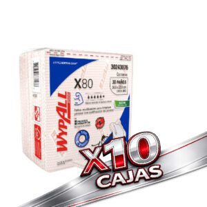 100 WYPALL x80 pre doblado rojo 38x33cm 30pa (10 Cajas Cerradas)