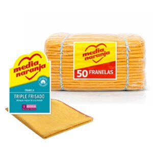 50 Franela Grande Clasica Media Naranja 45X50 Cm (Bulto Cerrado)
