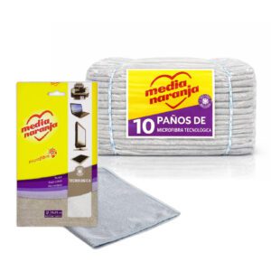 10 Paño Microfibra Media Naranja (Bulto Cerrado)