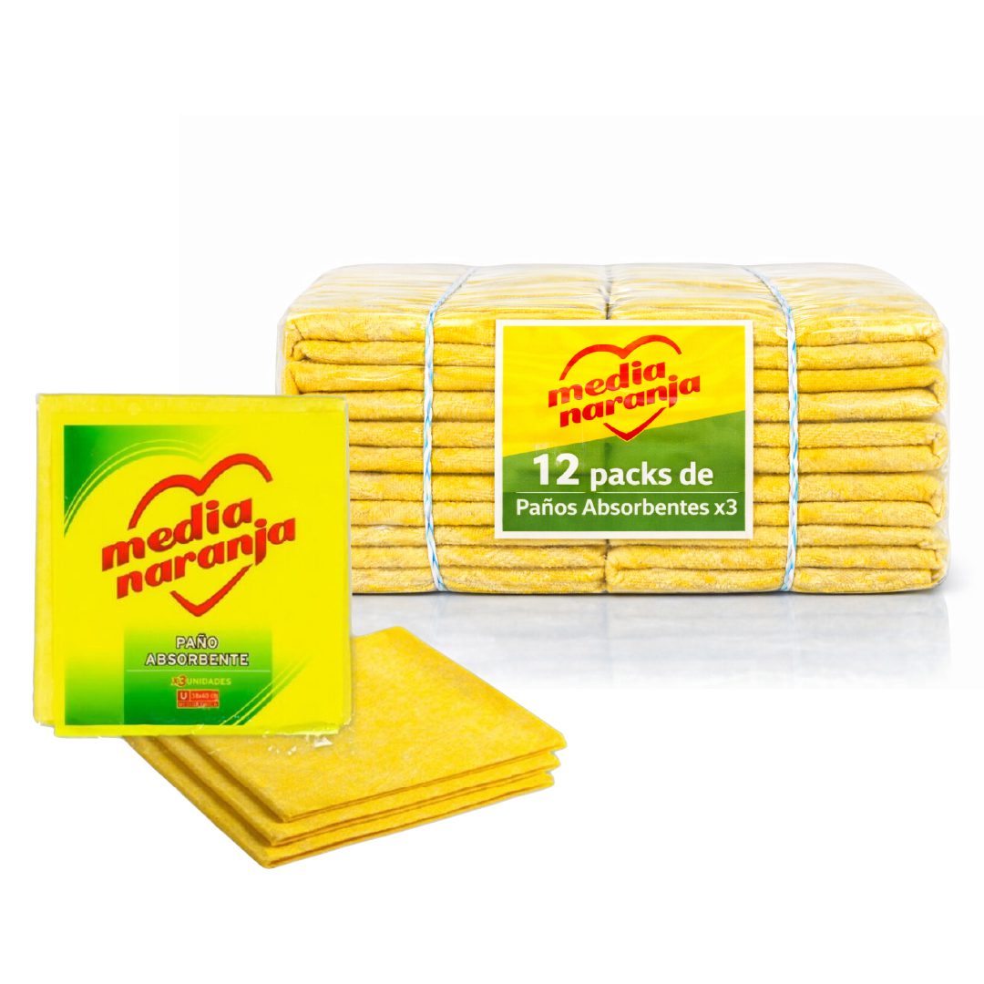 12 Paño Amarillo Multiusos X 3 Unidades (Bulto Cerrado)