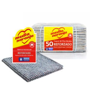 50 Trapo Piso Bicolor M - Media Naranja (Bulto Cerrado)