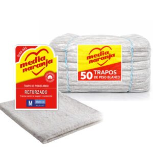 50 Trapo De Piso Reforzado Blanco Clásico 48Cm X 60Cm (Bulto Cerrado)