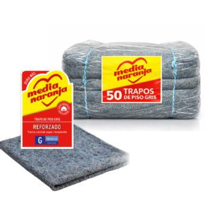 50 Trapo De Piso Reforzado Gris Clasico 58Cm X 60Cm (Bulto Cerrado)