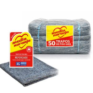 50 Trapo De Piso Reforzado Gris Clasico 60Cm X 80Cm (Bulto Cerrado)